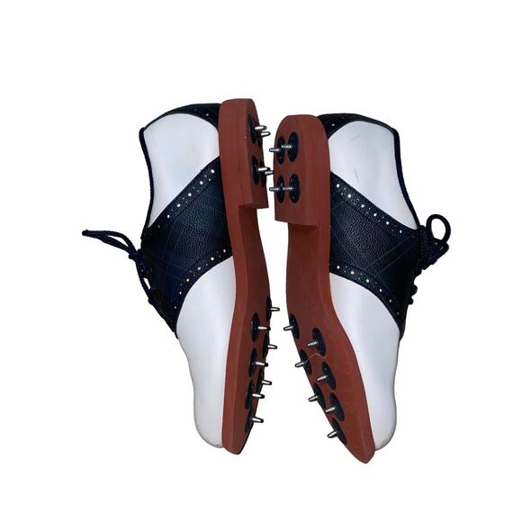 Footjoy Women’s White Green Plaid Lace Up Spiked Golf Shoes Size 7.5M - Picture 3 of 6